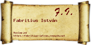 Fabritius István névjegykártya
