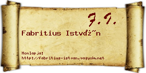 Fabritius István névjegykártya